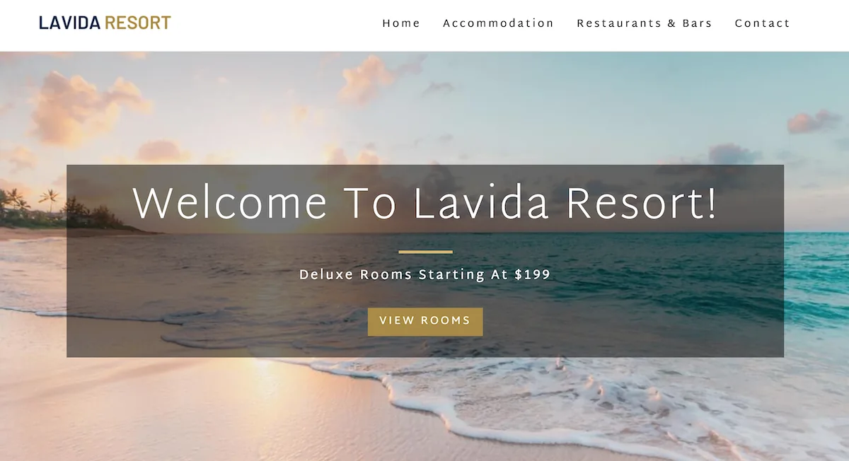 Lavida Resort hotel website project screenshot