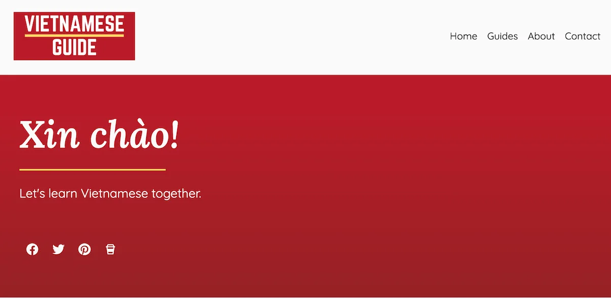 Vietnamese Guide learning site project screenshot